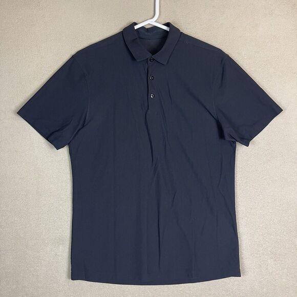 Lululemon‎ Polo Shirt Mens Small Black Performance Preppy Golfing Casual Adult - Picture 1 of 7
